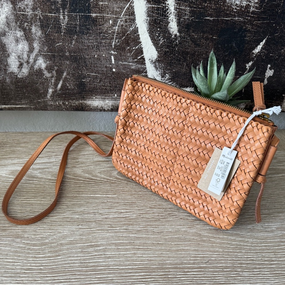 NWT Madewell Woven Leather Knotted Crossbody Bag - Desert Camel